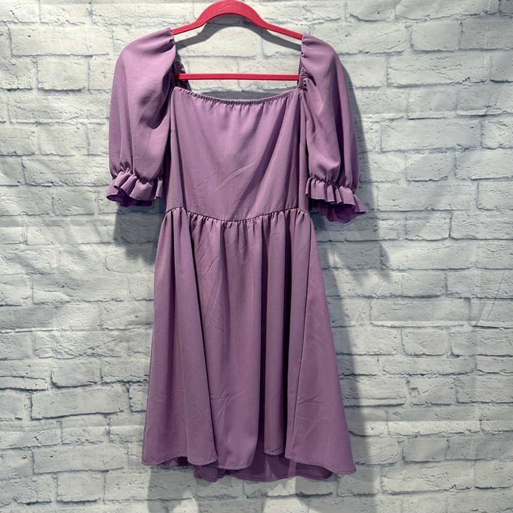 Juniors 1X Plus Lavender Baby Doll Dress